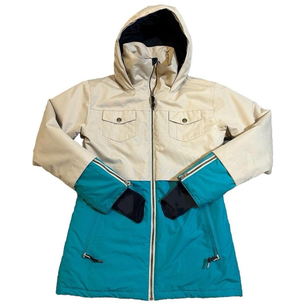 Airblaster Stay Wild Parka Beige & Teal Blue Size M